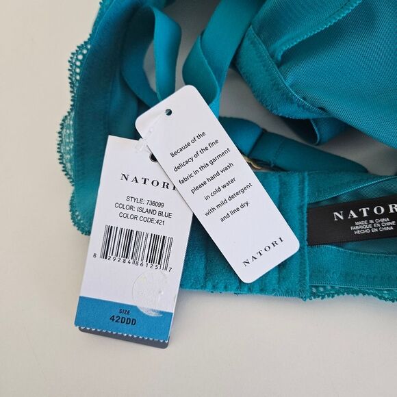 NWT Natori Lace Pure Allure Full Underwire Contour Bra 736099 Island Blue 42DDD - Picture 10 of 10